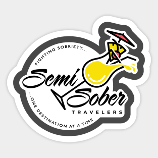 Original Semi-Sober Travelers Pina Colada with solid background Sticker